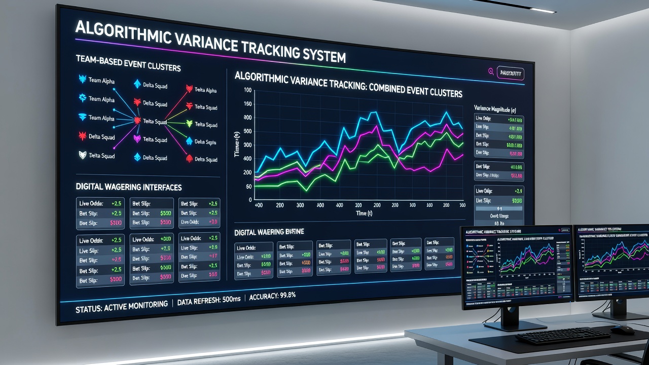Interface screenshot showing algorithmic variance charts for horse racing clusters alongside layered redemption options