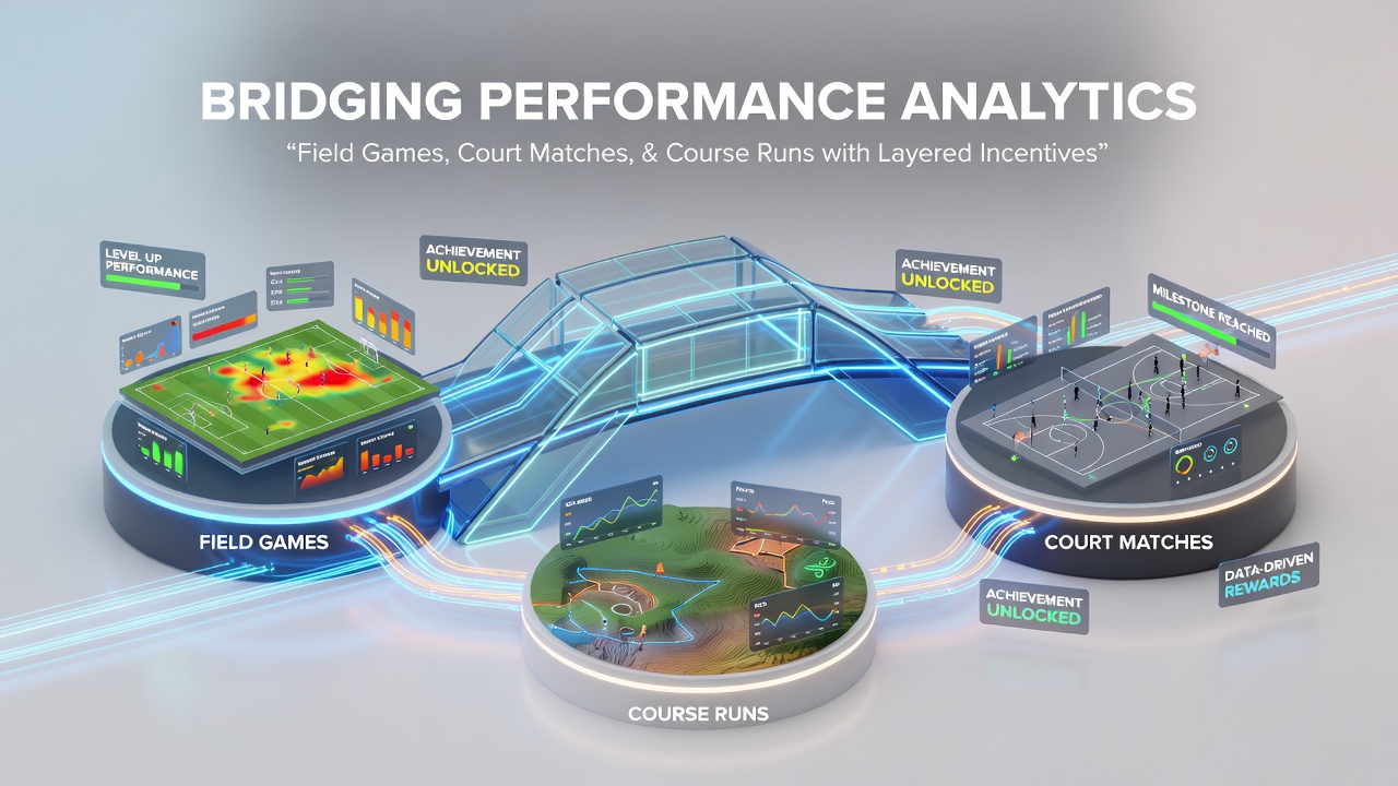Layered incentive structure diagram connecting sports analytics to gaming platform rewards