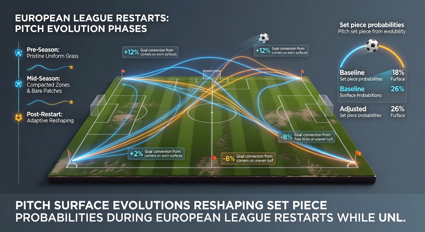 Stadium pitch renovation showing hybrid grass installation process ahead of European league restart