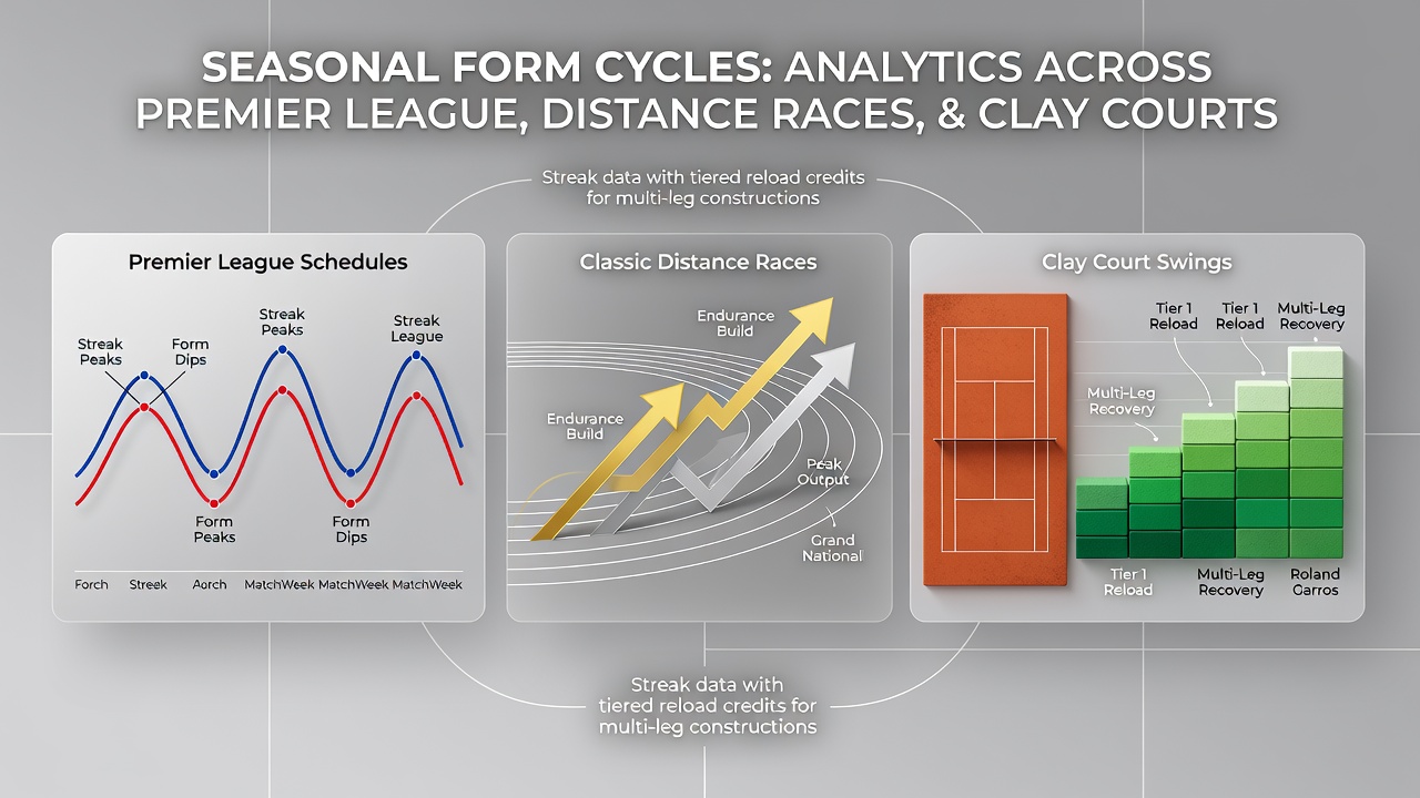 Premier League match action alongside clay court tennis and classic horse racing distance event