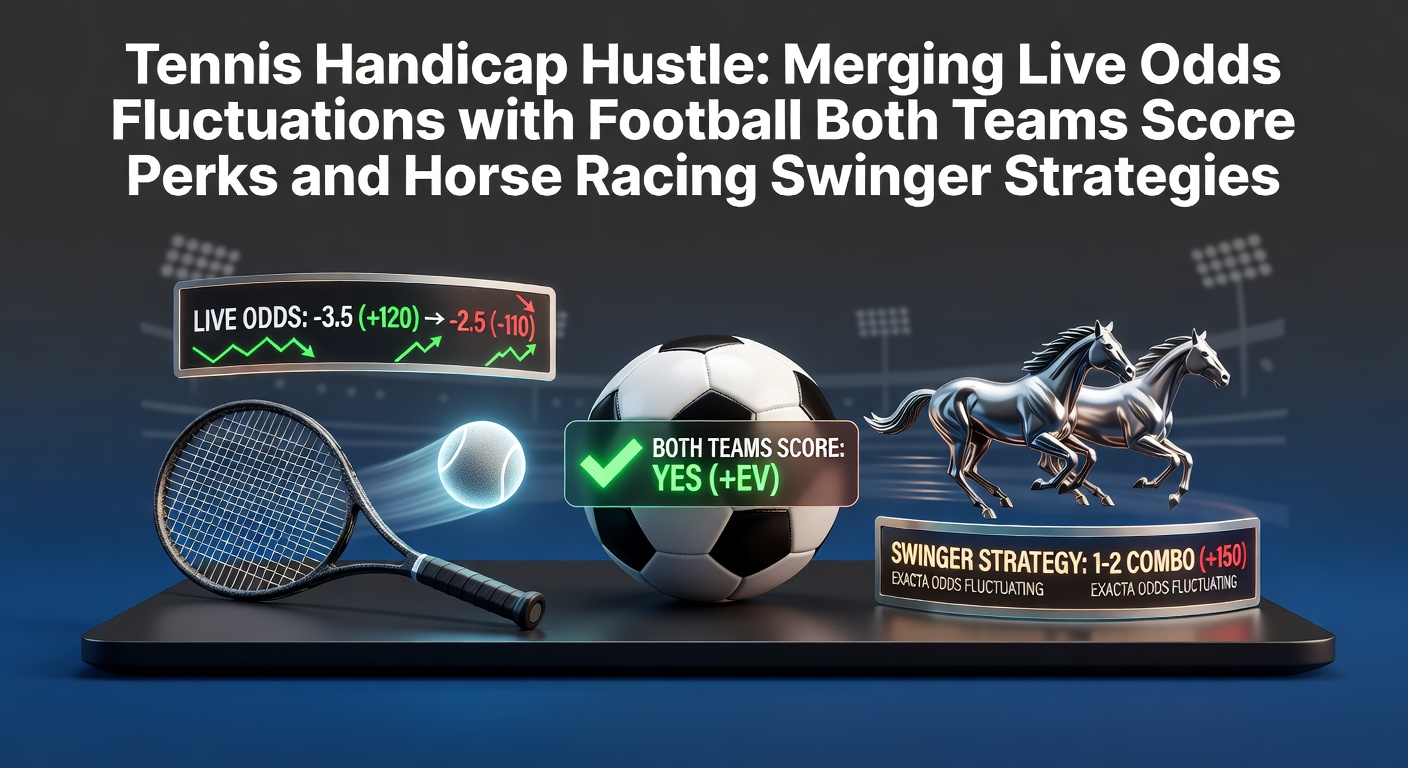 Dynamic tennis match with overlaid handicap odds fluctuating in real-time during a high-stakes rally