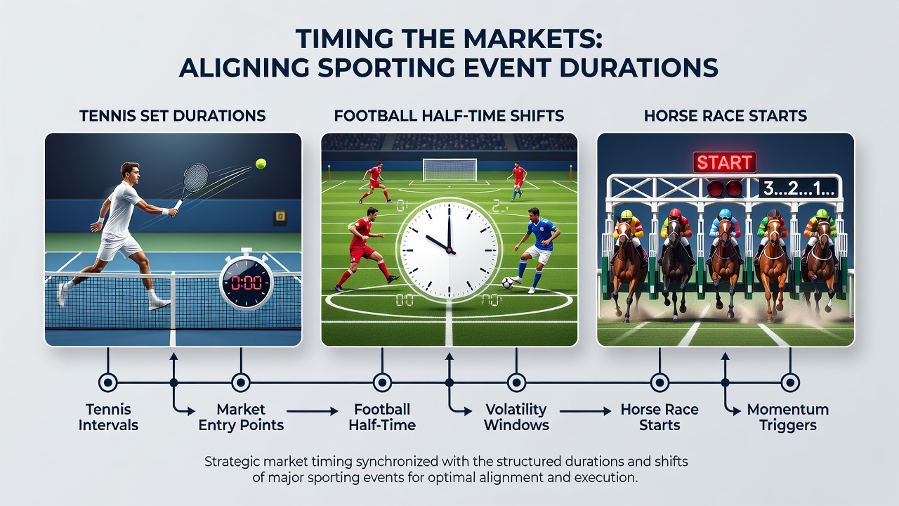 Timeline graphic illustrating how tennis, football, and horse racing event timings intersect with promotional claim deadlines
